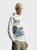 Men's Off White Relaxed Fit Printed Casual Sweatshirt