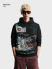Men's Black Relaxed Fit Printed Casual Sweatshirt