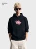 Men's Black Relaxed Fit Graphic Printed Casual Sweatshirt