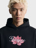Men's Black Relaxed Fit Graphic Printed Casual Sweatshirt