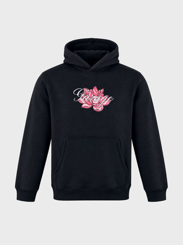 Men's Black Relaxed Fit Graphic Printed Casual Sweatshirt