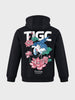Men's Black Relaxed Fit Graphic Printed Casual Sweatshirt