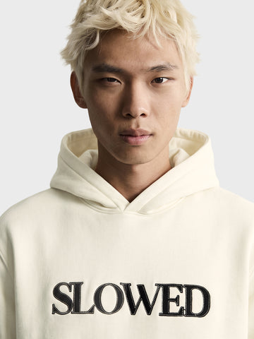 Men's Off White Relaxed Fit Printed Casual Sweatshirt
