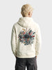 Men's Off White Relaxed Fit Printed Casual Sweatshirt