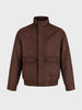 Men's Brown Regular Fit Solid Casual Jacket