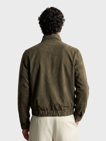 Men's Olive Regular Fit Solid Casual Jacket