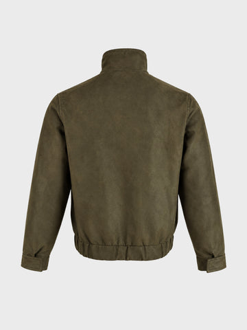 Men's Olive Regular Fit Solid Casual Jacket