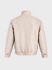 Men's Cream Regular Fit Solid Casual Jacket