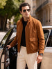 Men's Brown Regular Fit Solid Casual Jacket