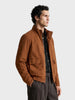 Men's Brown Regular Fit Solid Casual Jacket
