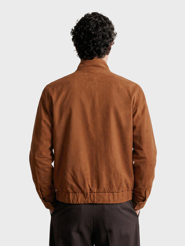 Men's Brown Regular Fit Solid Casual Jacket