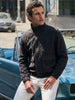 Men's Black Regular Fit Solid Casual Jacket