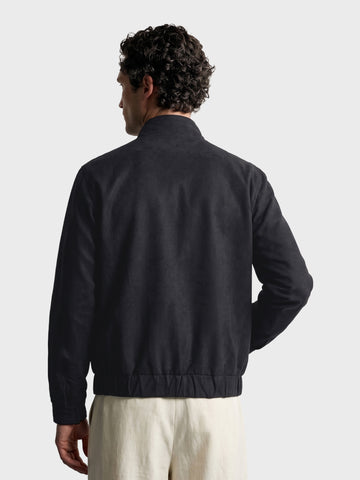 Men's Black Regular Fit Solid Casual Jacket