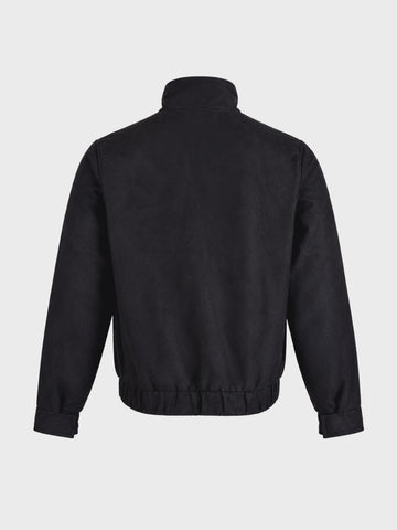 Men's Black Regular Fit Solid Casual Jacket