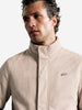 Men's Cream Regular Fit Solid Casual Jacket