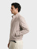 Men's Cream Regular Fit Solid Casual Jacket