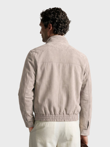 Men's Cream Regular Fit Solid Casual Jacket