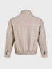 Men's Cream Regular Fit Solid Casual Jacket