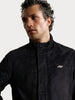 Men's Black Regular Fit Solid Casual Jacket