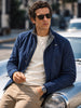 Men's Navy Blue Regular Fit Solid Casual Jacket