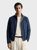 Men's Navy Blue Regular Fit Solid Casual Jacket