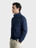 Men's Navy Blue Regular Fit Solid Casual Jacket