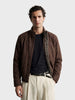 Men's Brown Regular Fit Solid Casual Jacket