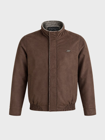 Men's Brown Regular Fit Solid Casual Jacket