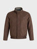 Men's Brown Regular Fit Solid Casual Jacket
