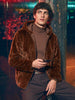 Men's Brown Regular Fit Solid Casual Jacket