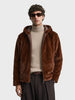 Men's Brown Regular Fit Solid Casual Jacket