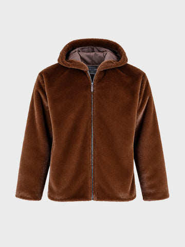 Men's Brown Regular Fit Solid Casual Jacket