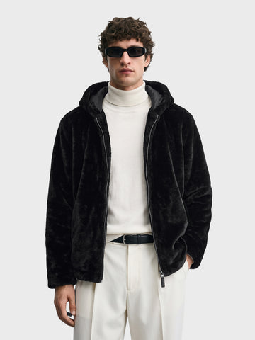 Men's Black Regular Fit Solid Casual Jacket