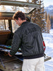 Men's Black Regular Fit Embroidered Casual Jacket