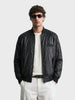 Men's Black Regular Fit Embroidered Casual Jacket