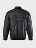 Men's Black Regular Fit Embroidered Casual Jacket