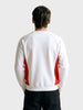 Men's White Relaxed Fit Embroidered Casual Sweatshirt