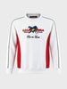 Men's White Relaxed Fit Embroidered Casual Sweatshirt