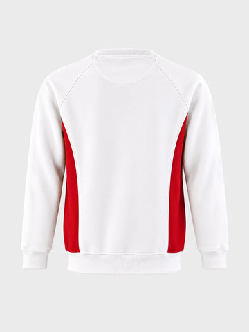 Men's White Relaxed Fit Embroidered Casual Sweatshirt