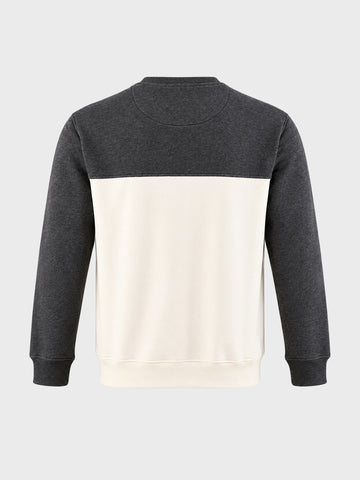 Men's Black Regular Fit Colourblocked Casual Sweatshirt