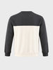 Men's Black Regular Fit Colourblocked Casual Sweatshirt