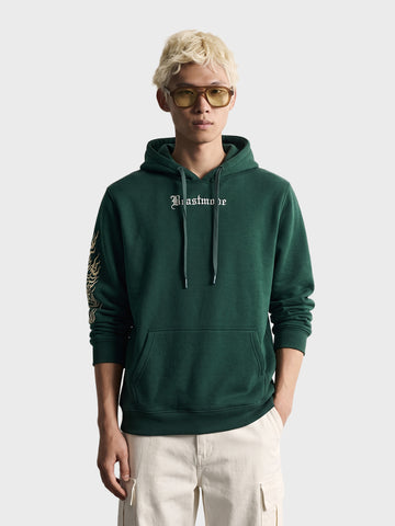 Men's Green Relaxed Fit Printed Casual Sweatshirt