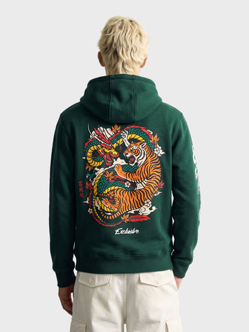 Men's Green Relaxed Fit Printed Casual Sweatshirt