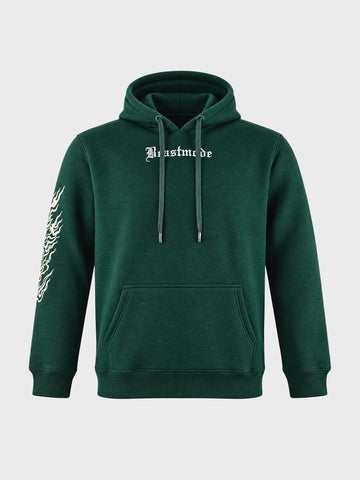 Men's Green Relaxed Fit Printed Casual Sweatshirt