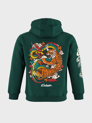 Men's Green Relaxed Fit Printed Casual Sweatshirt