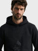 Men's Black Relaxed Fit Embroidered Casual Sweatshirt