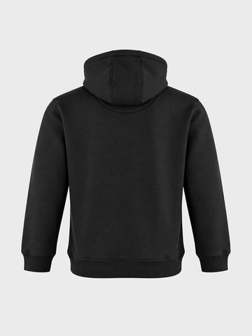 Men's Black Relaxed Fit Embroidered Casual Sweatshirt