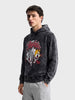 Men's Black Relaxed Fit Graphic Printed Casual Sweatshirt