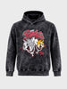 Men's Black Relaxed Fit Graphic Printed Casual Sweatshirt