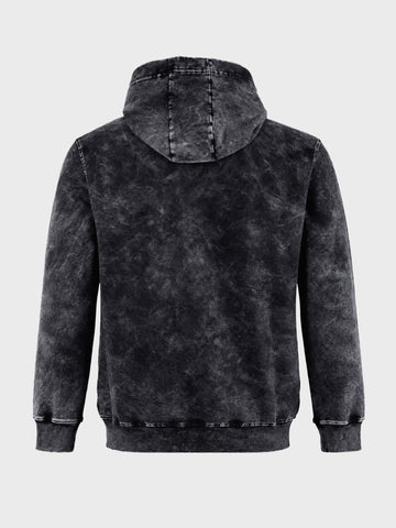 Men's Black Relaxed Fit Graphic Printed Casual Sweatshirt